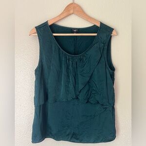 Talbots Petite Green Sleeveless Silk Blouse